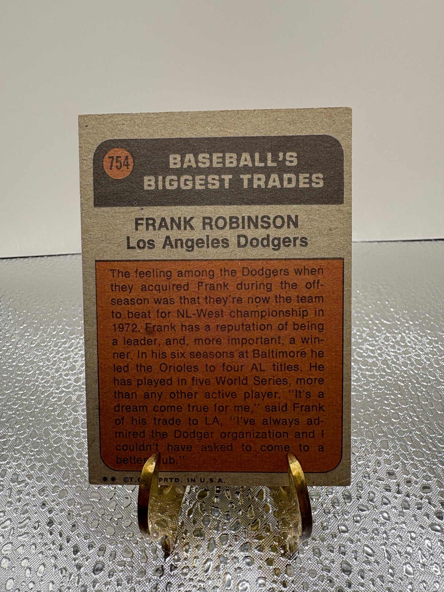 1972 Frank Robinson Baseball Card
