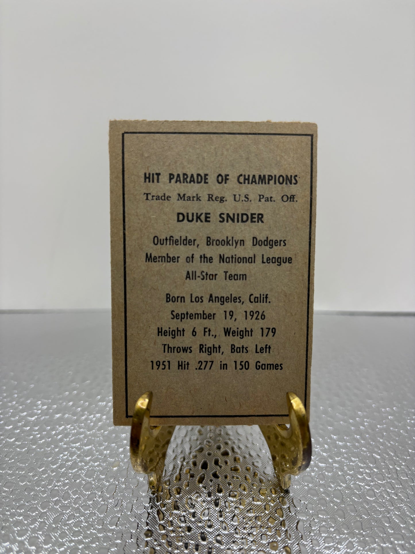 1952 Berk Ross Baseball Card